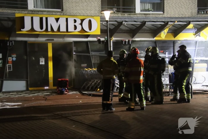 Grote brand bij Jumbo supermarkt