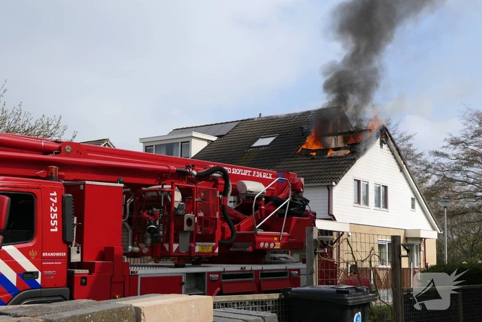 Uitslaande dakbrand bij woning