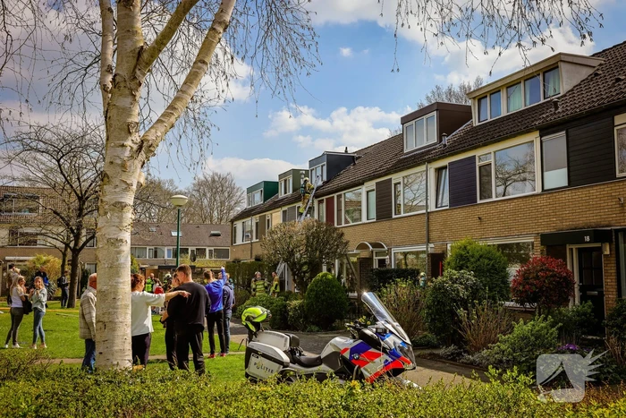 Brand in dak snel onder controle