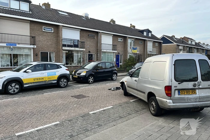 Schade na ongeval op kruising