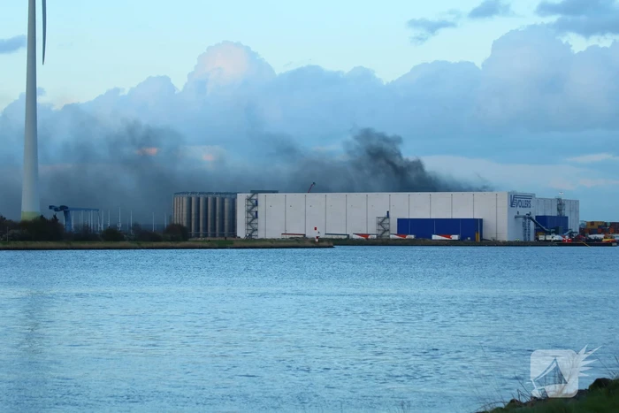 Zeer grote brand in cacao opslag