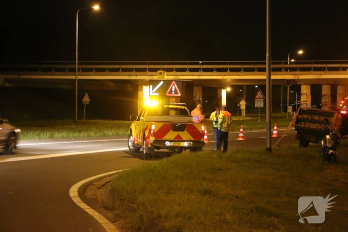 Gestrande aanhanger van tractor moeilijk te bergen