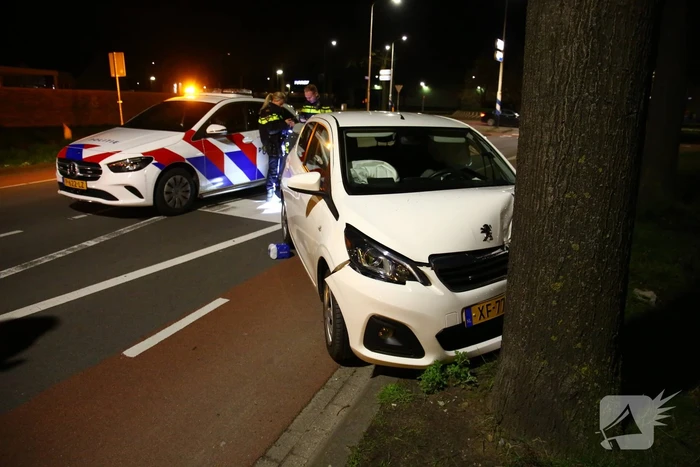 Automobilist eindigt tegen boom
