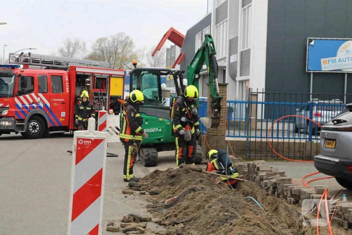 Gasleiding geraakt tijdens graafwerkzaamheden