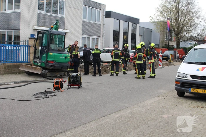 Gasleiding geraakt tijdens graafwerkzaamheden