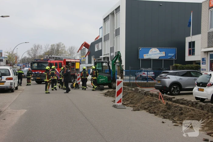 Gasleiding geraakt tijdens graafwerkzaamheden