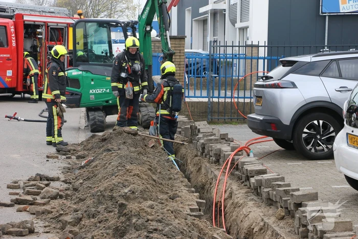 Gasleiding geraakt tijdens graafwerkzaamheden