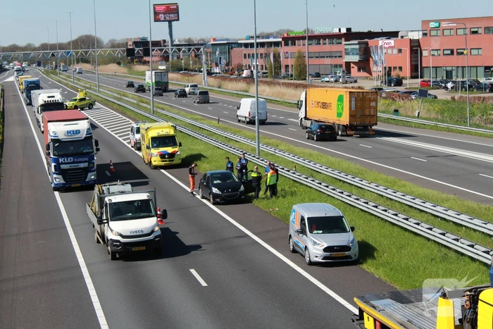 File na aanrijding op snelweg