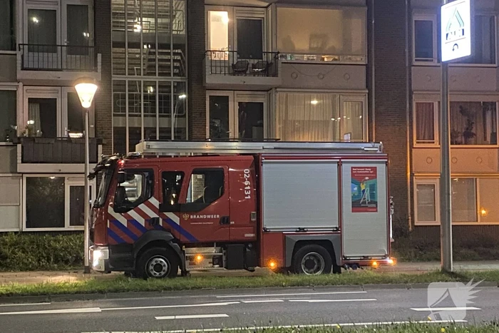 Brand in portiek woning snel geblust