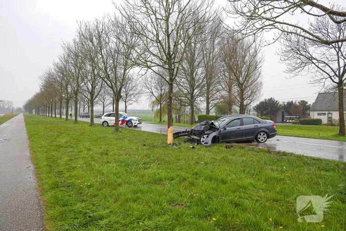 Automobilist gewond bij botsing tegen boom