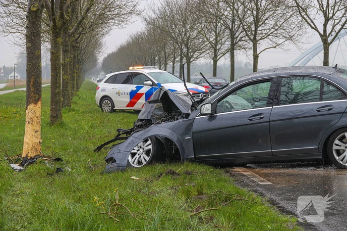 Automobilist gewond bij botsing tegen boom