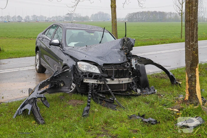 Automobilist gewond bij botsing tegen boom
