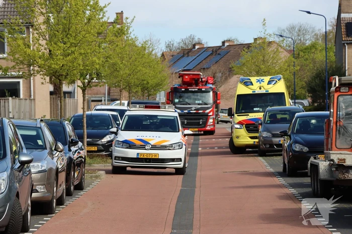 Twee personen op dak van woning