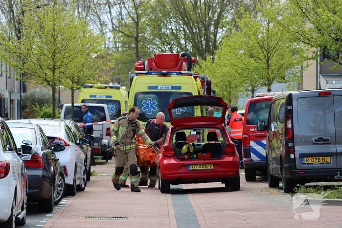 Twee personen op dak van woning