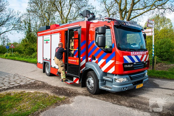 Brandweer redt duif uit voorkant van bestelbus