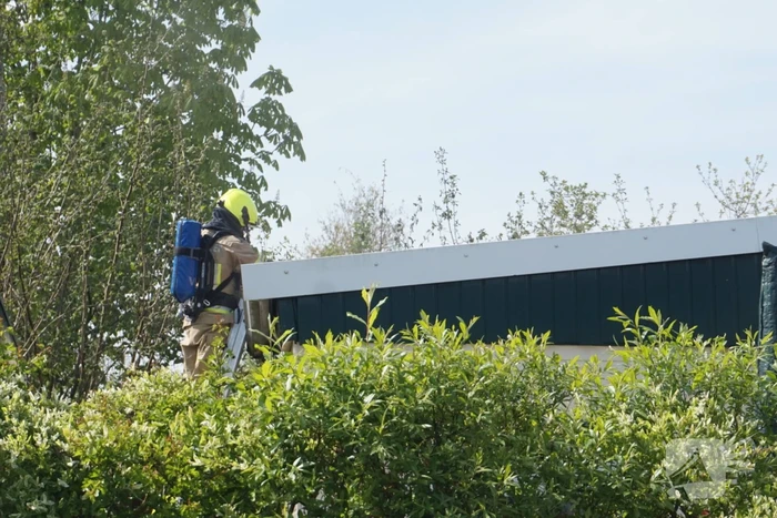 Stacaravan in brand op camping