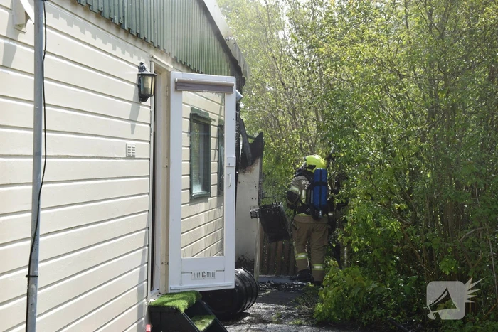 Stacaravan in brand op camping