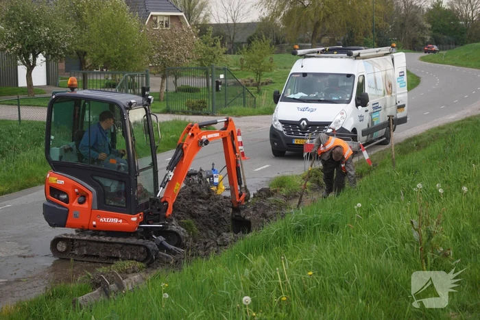 Gedeelte van weg afgezet vanwege waterlekkage
