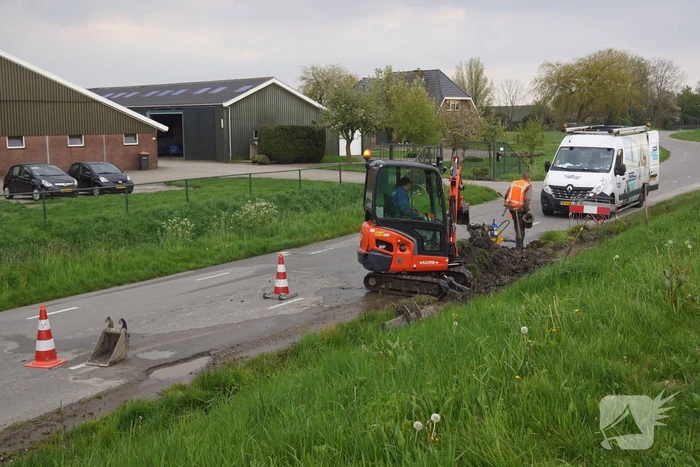 Gedeelte van weg afgezet vanwege waterlekkage