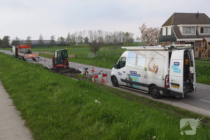 Gedeelte van weg afgezet vanwege waterlekkage