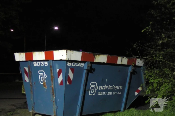 Brand in bouwcontainer