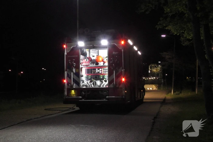 Brand in bouwcontainer