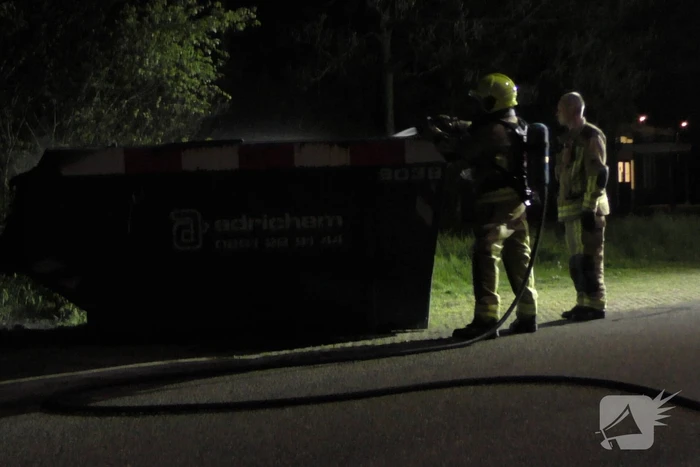 Brand in bouwcontainer
