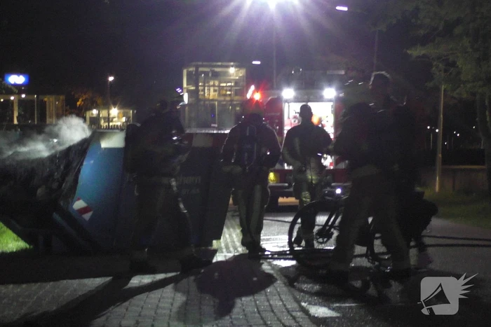 Brand in bouwcontainer