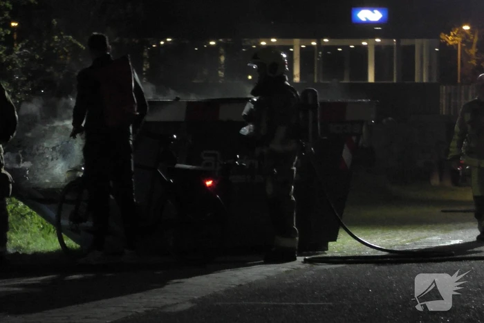 Brand in bouwcontainer