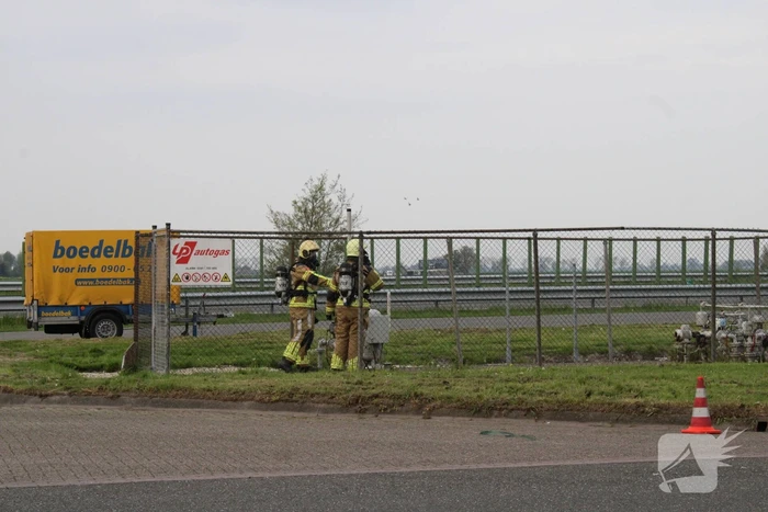 Lekkende LPG installatie bij tankstation