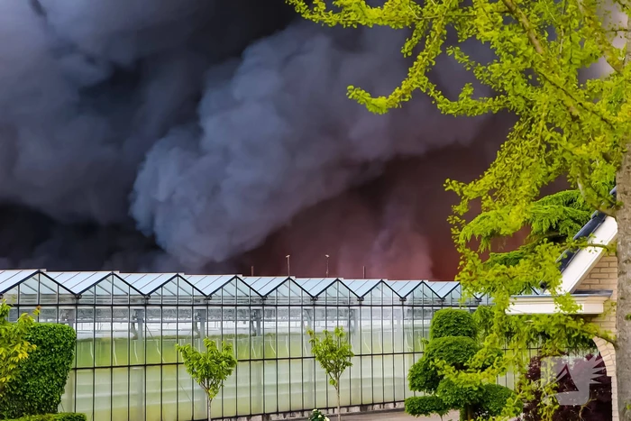 Grote rookwolken bij zeer grote industriebrand
