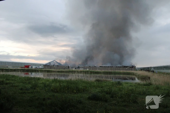 Grote rookwolken bij zeer grote industriebrand