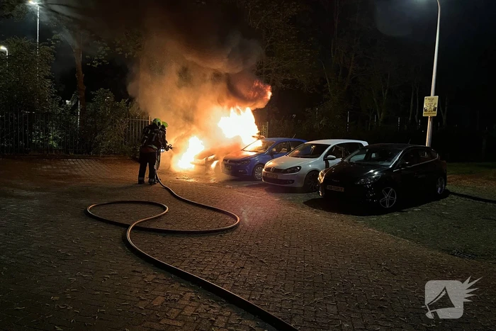 Auto volledig afgebrand in parkeervak