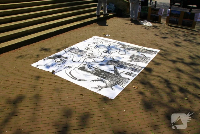 Klimaatactivisten voeren actie bij Rabobank