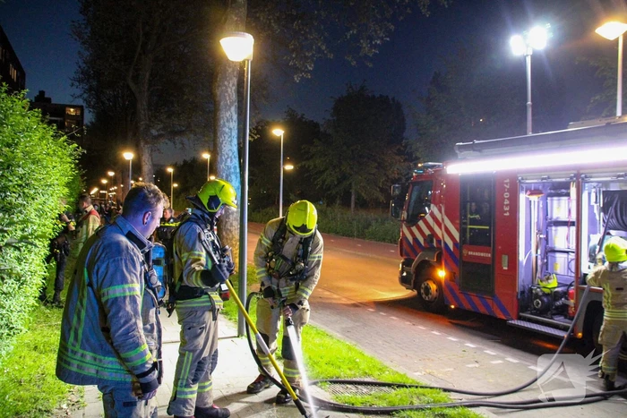 Kleine brand in achtertuin