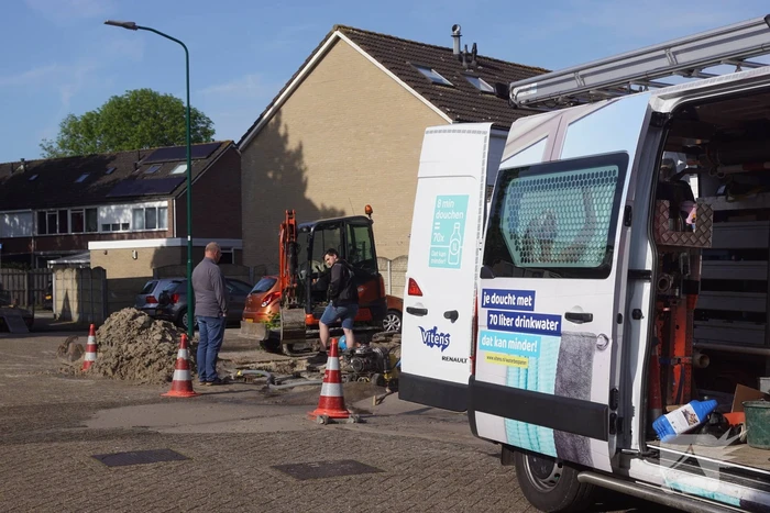 Lage waterdruk door gesprongen waterleiding