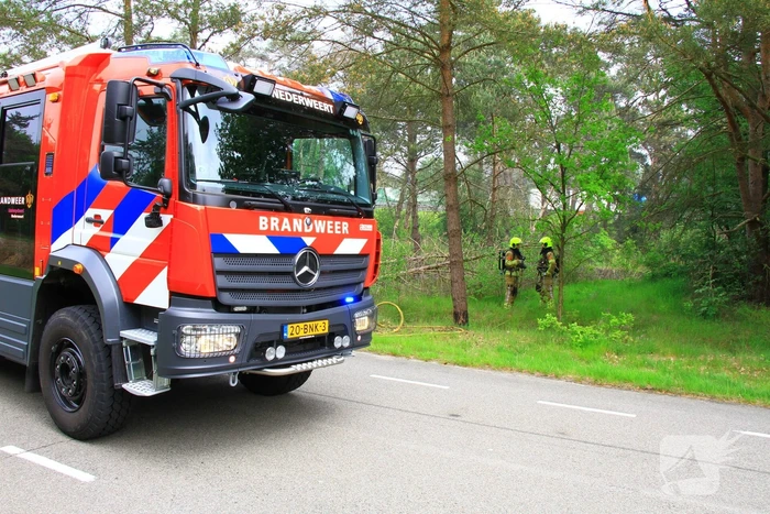 Brand verwoest berm langs de weg