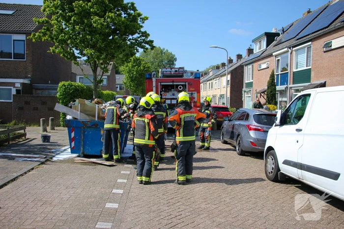 Brand in bouwcontainer snel geblust