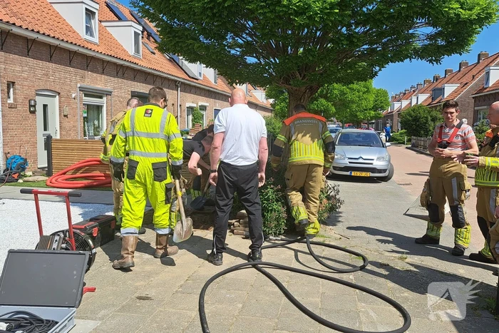 Gaslekkage door boring in meterkast woning