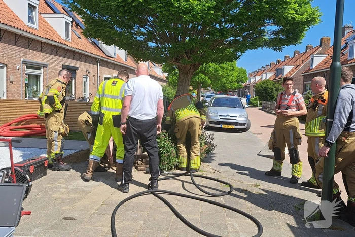 Gaslekkage door boring in meterkast woning