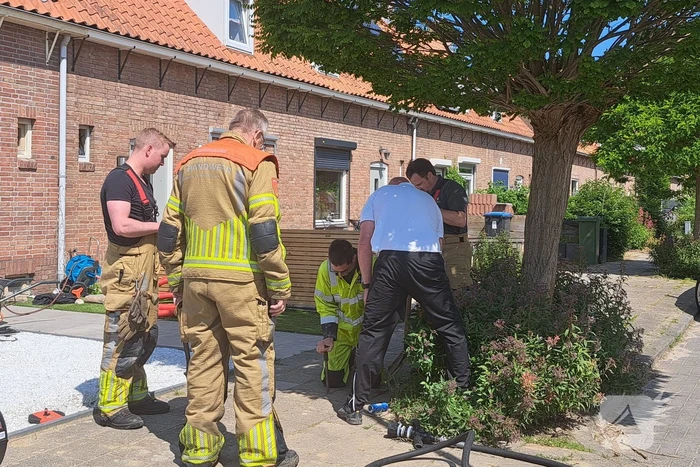 Gaslekkage door boring in meterkast woning
