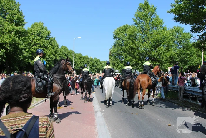 Politie masaal aanwezig bij demonstratie