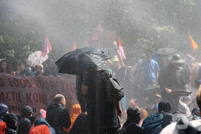 Politie masaal aanwezig bij demonstratie