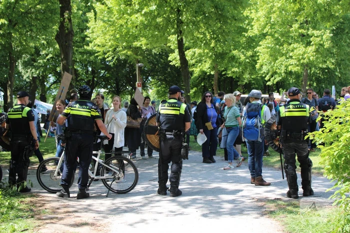 Politie masaal aanwezig bij demonstratie