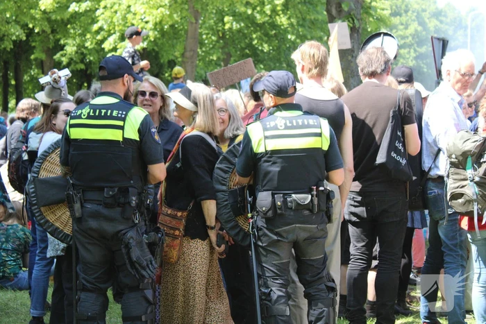 Politie masaal aanwezig bij demonstratie