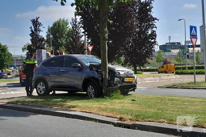 Automobilist eindigt tegen boom