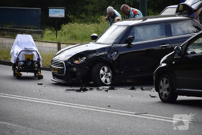Flinke schade bij botsing tussen taxibus en auto