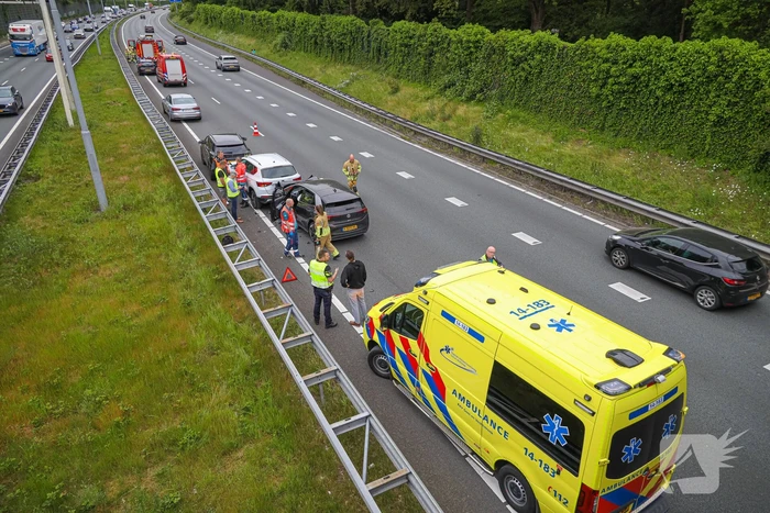 Veel schade bij kettingbotsing