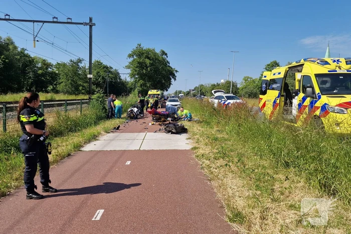 Motoragent betrokken geraakt bij een ongeluk