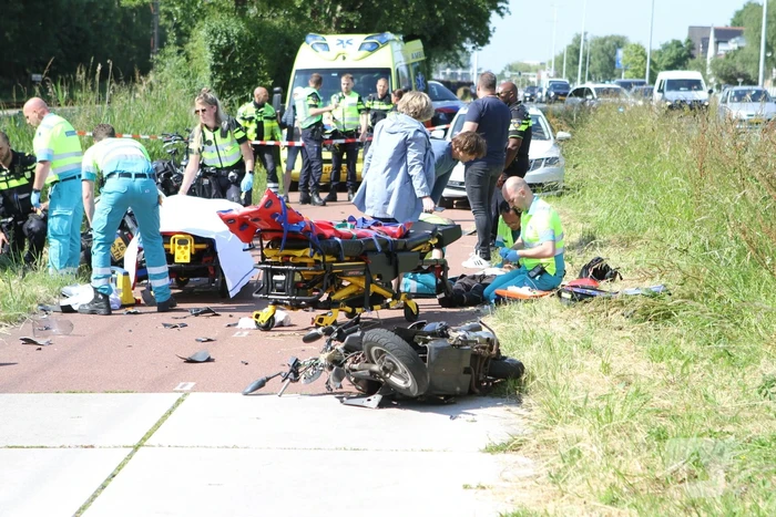 Motoragent betrokken geraakt bij een ongeluk